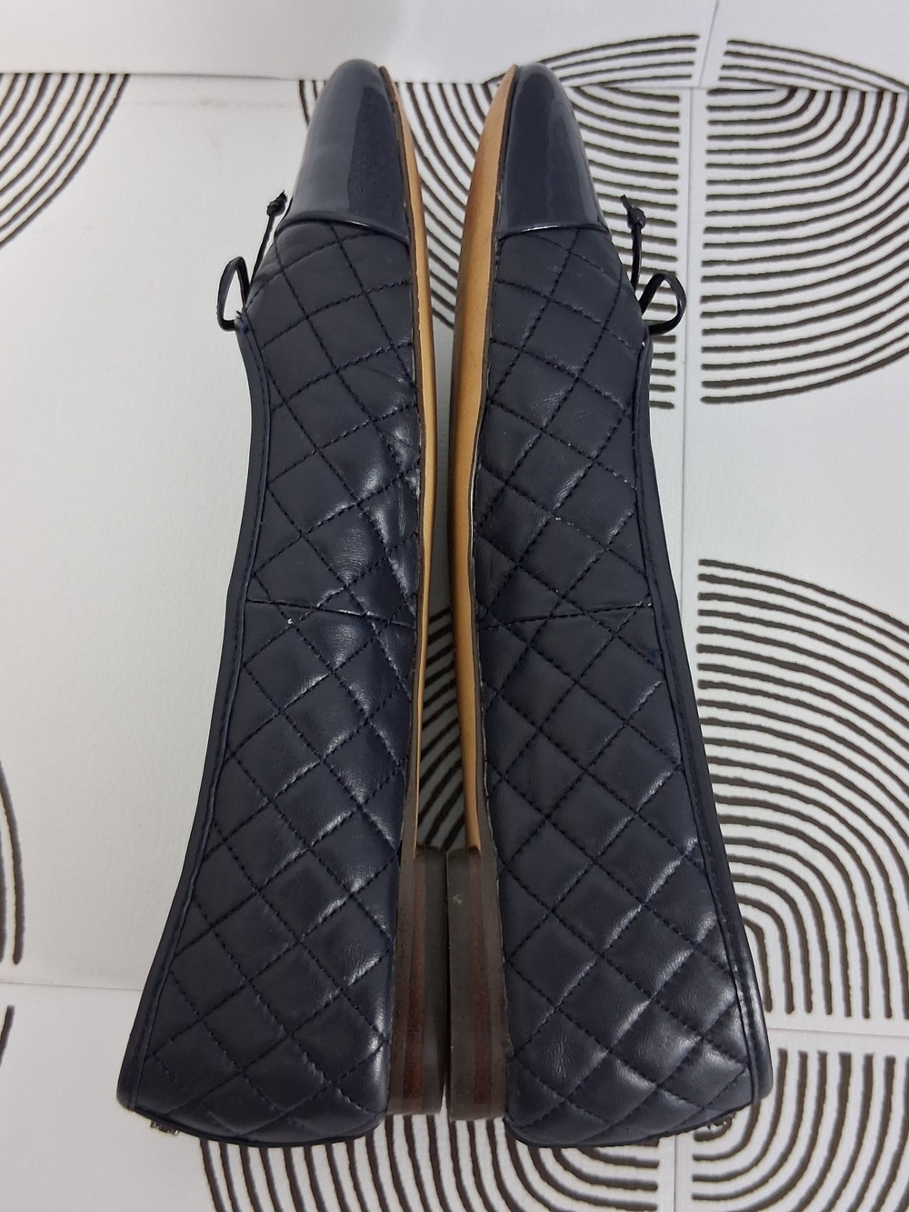 Sam Edelman Marilyn Women's 8 Navy Blue Quilted Cap Toe Leather Ballet Flats - Picture 8 of 14
